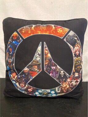 Blizzard Overwatch Throw Pillow Black Square with Overwatch Logo Hot Topic